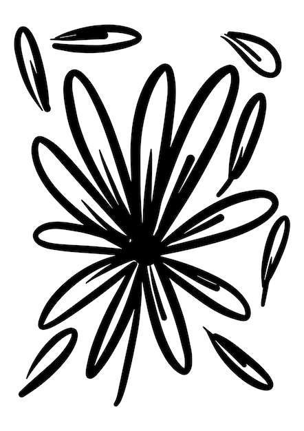 Vector ilustración de flores florales vector abstracto dibujado a mano patrón sin costura elemento de garabatos