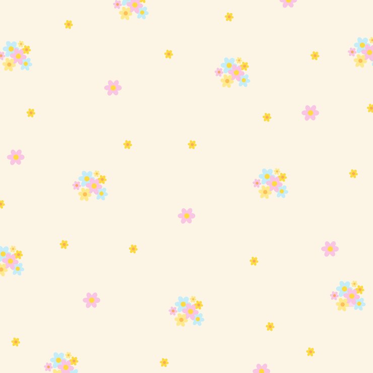 Ilustración de flores en un fondo cremoso para la impresión floral de la niña patrón ropa para niños regalo wr