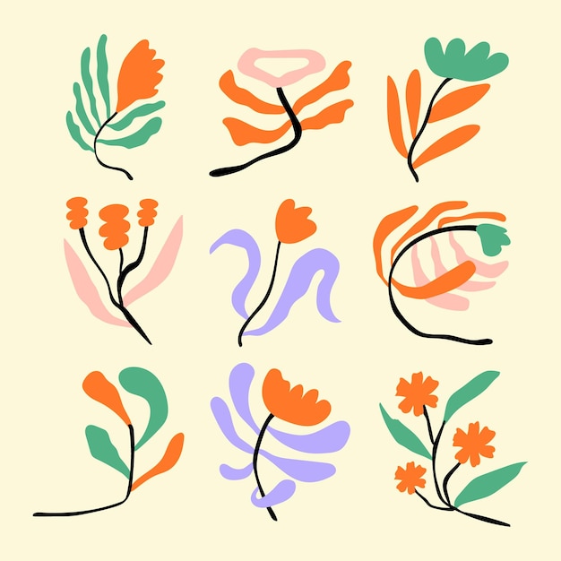 Vector ilustración de las flores de matisse