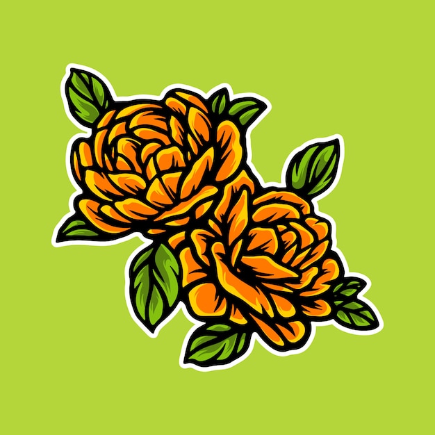 Ilustración de flores naranjas