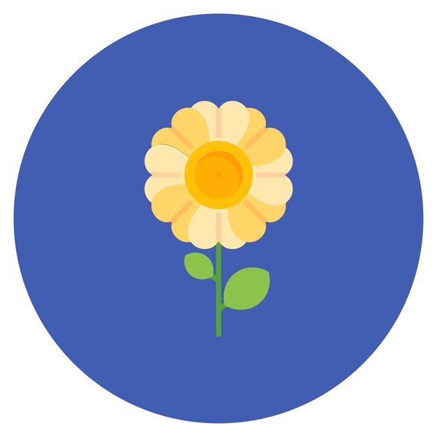 Ilustración de las flores planas