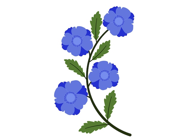 Vector ilustración de las flores de primavera de anemophila