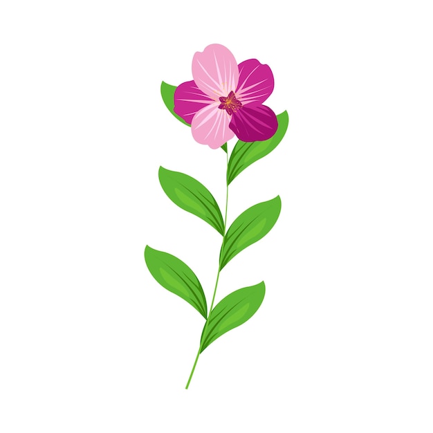 Ilustración de flores de primavera dibujada a mano sobre un fondo blanco