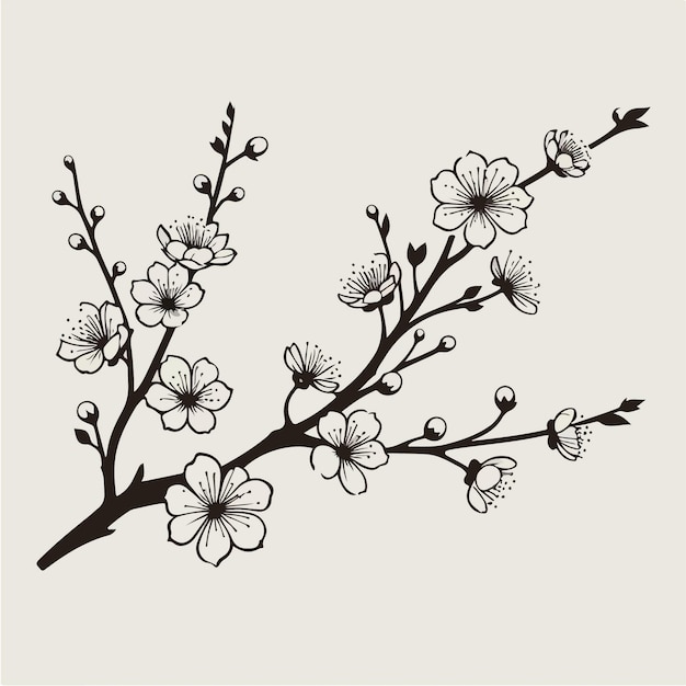 Ilustración de las flores de sakura