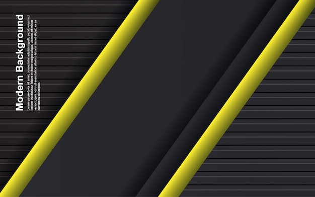 Ilustración de fondo abstracto de color negro y amarillo
