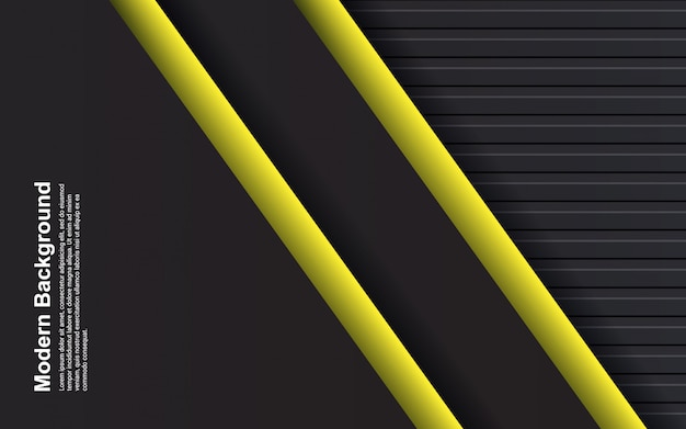 Ilustración de fondo abstracto de color negro y amarillo
