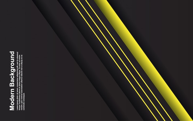 Ilustración de fondo abstracto de color negro y amarillo