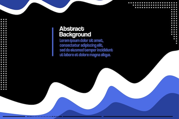 Vector ilustración de fondo abstracto dinámico en diseño plano con color azul y oscuro