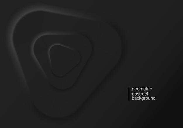 Ilustración de fondo abstracto en estilo neomorfismo oscuro. Fondo de pantalla mínimo, telón de fondo. Vector Eps10.
