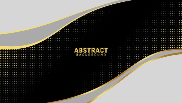 Ilustración de fondo abstracto negro y dorado