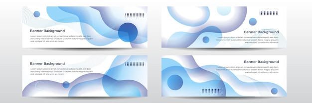 Ilustración de fondo ancho azul oscuro abstracto con decoración de elemento de onda