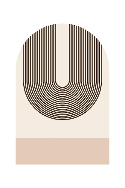 Ilustración de fondo del arco iris moderno de mediados del siglo