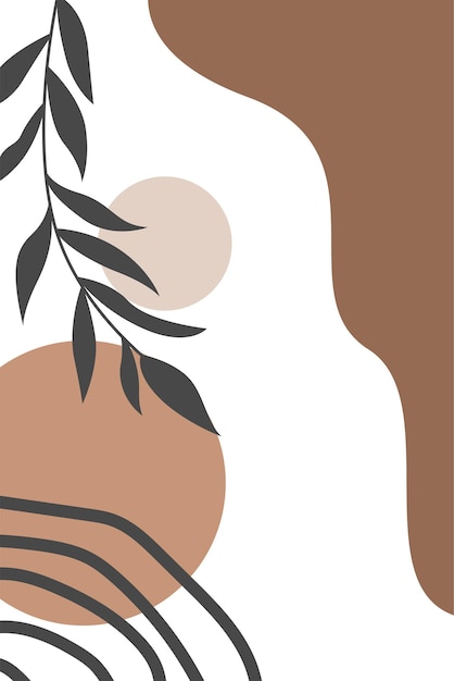 Ilustración de fondo del arte mural Boho minimalista
