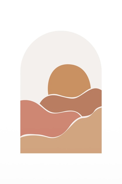 Ilustración de fondo bohemio, paisaje abstracto