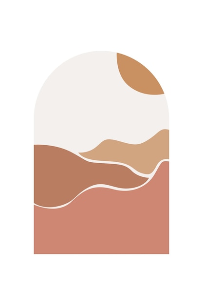 Ilustración de fondo bohemio, paisaje abstracto
