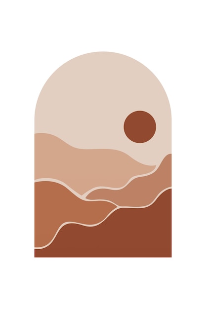Ilustración de fondo bohemio, paisaje abstracto
