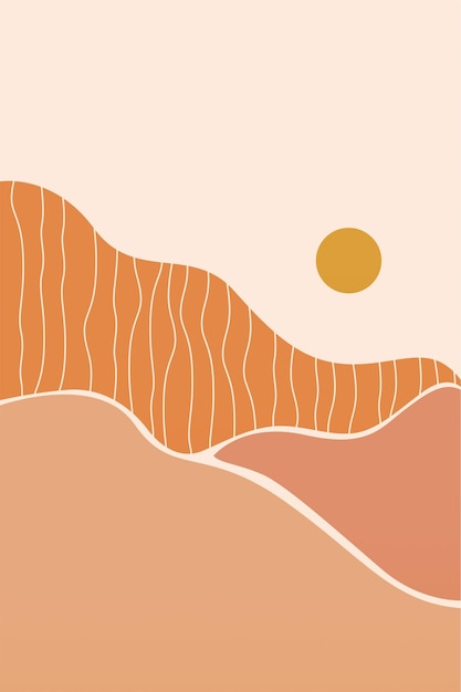 Ilustración de fondo bohemio, paisaje abstracto