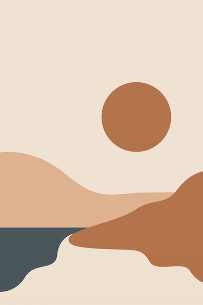 Ilustración de fondo bohemio, paisaje abstracto