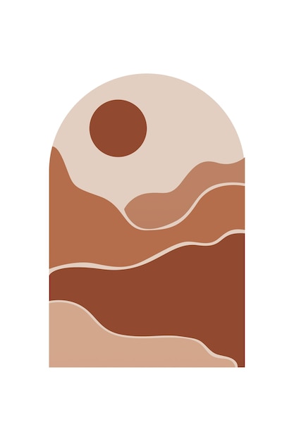 Ilustración de fondo bohemio, paisaje abstracto