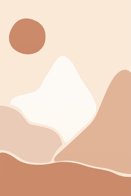 Ilustración de fondo bohemio, paisaje abstracto