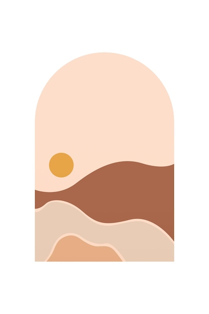 Ilustración de fondo bohemio, paisaje abstracto