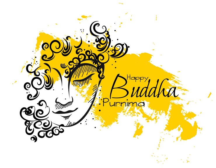 Vector ilustración de fondo de buda purnima con un diseño agradable y creativo