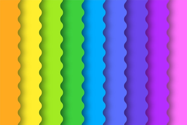 Ilustración de fondo en capas de colores de arco iris abstracto