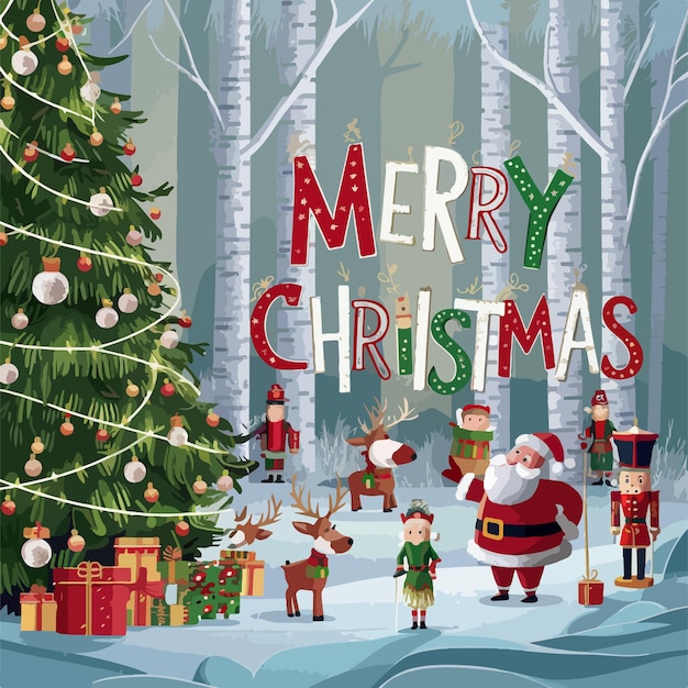 Ilustración de fondo de la celebración de la Feliz Navidad