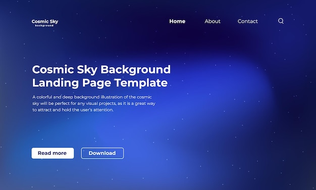 Vector ilustración de fondo del cielo cósmico para la página de destino
