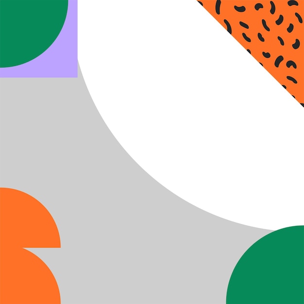 Una ilustración de un fondo colorido con un círculo blanco y una hoja verde.