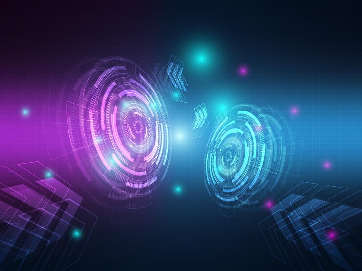 Vector ilustración de fondo de comunicación de transferencia de datos de alta tecnología abstracta