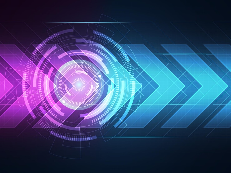 Vector ilustración de fondo de comunicación de transferencia de datos de tecnología abstracta de alta tecnología