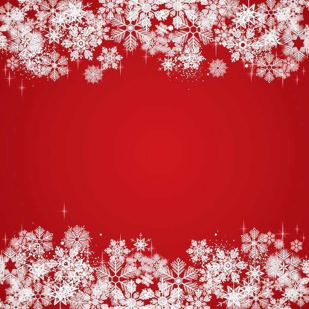 Ilustración de fondo de copos de nieve de invierno blanco