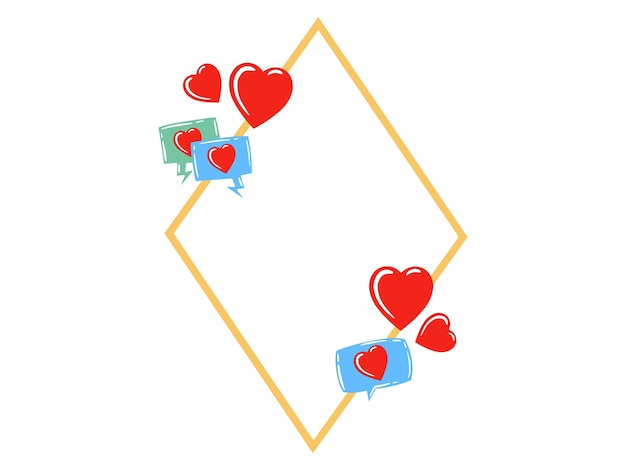 Vector ilustración de fondo del corazón del marco de san valentín