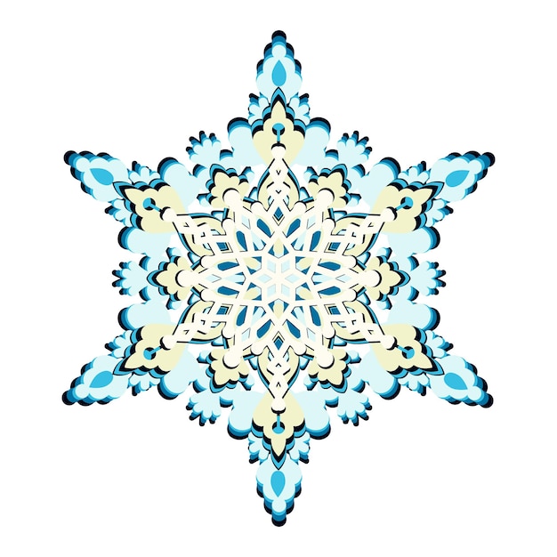 Ilustración de fondo de decoración de copos de nieve de Navidad de varias capas