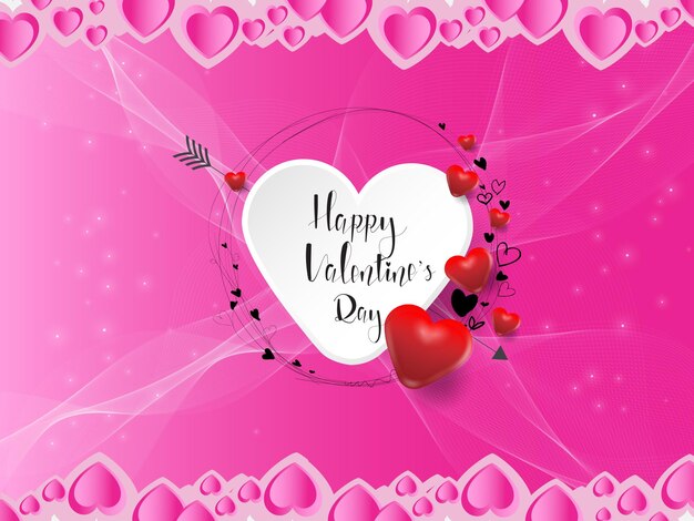 Ilustración de fondo decorativo del día de san valentín de corazones hermosos de vector libre