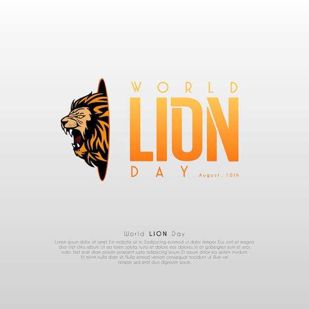 Ilustración de un fondo para el Día Mundial del León 10 de agosto genial para tarjetas de felicitación