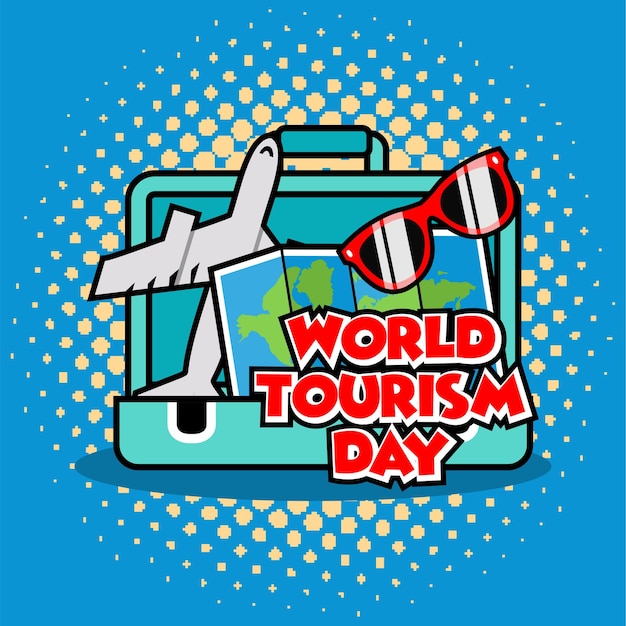 Vector ilustración de fondo del día mundial del turismo internacional