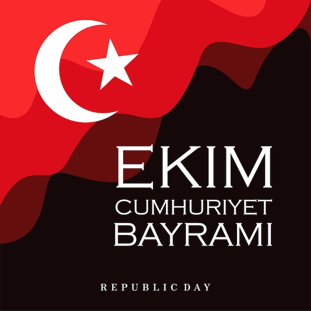 Ilustración de fondo Día de la República de Turquía Ekim Cumhuriyet Bayrami