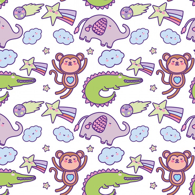 Vector ilustración de fondo de dibujos animados kawaii