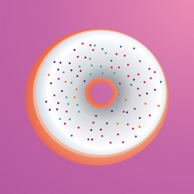 Vector ilustración de fondo de donut de azúcar blanco