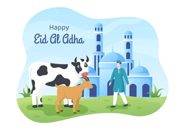 Ilustración de fondo de eid al adha
