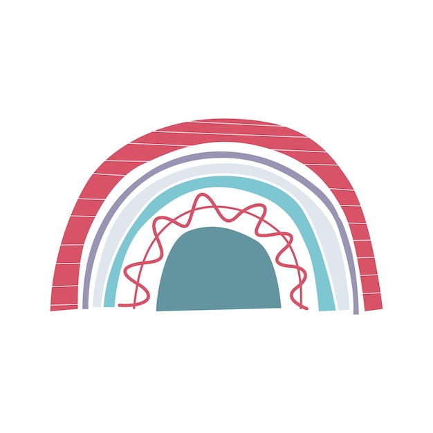 Ilustración de fondo escandinavo de arco iris de colores