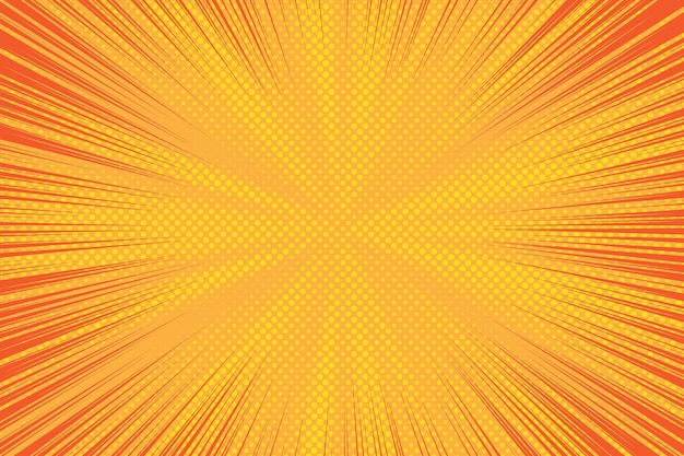 Ilustración de fondo de estallido de sol rayos de sol amarillos luz de estrella retro con medio tono papel tapiz cómico