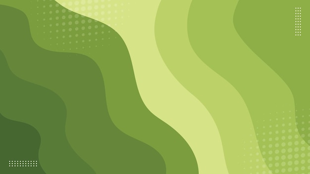 Ilustración de fondo del estandarte de ondas verdes abstractas