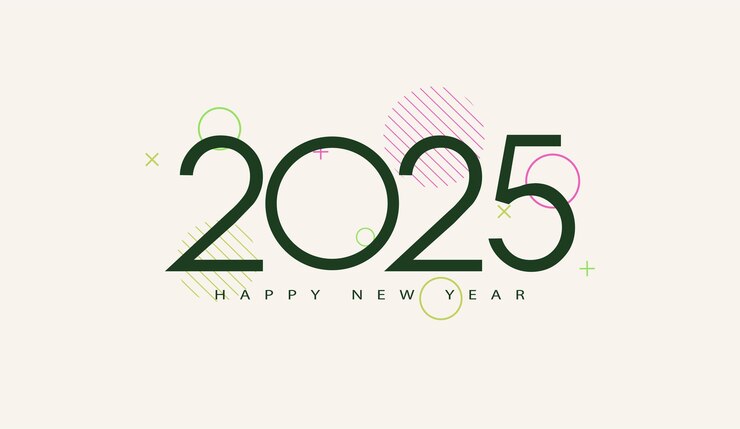 Ilustración de fondo de feliz año nuevo 2025 Diseño de celebraciones 2025