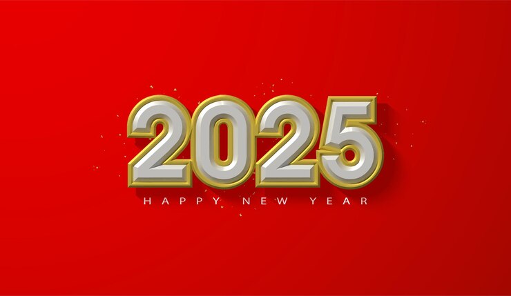 Ilustración de fondo de feliz año nuevo 2025 Diseño de celebraciones 2025
