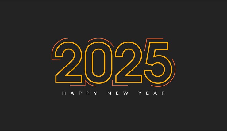 Ilustración de fondo de feliz año nuevo 2025 Diseño de celebraciones 2025
