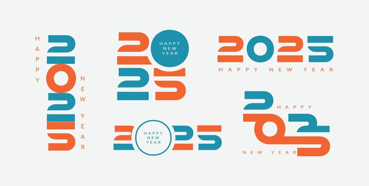 Ilustración de fondo de feliz año nuevo 2025 Diseño de celebraciones 2025