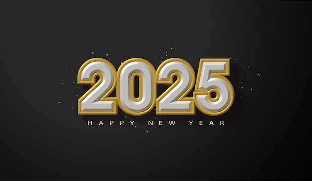 Ilustración de fondo de feliz año nuevo 2025 Diseño de celebraciones 2025